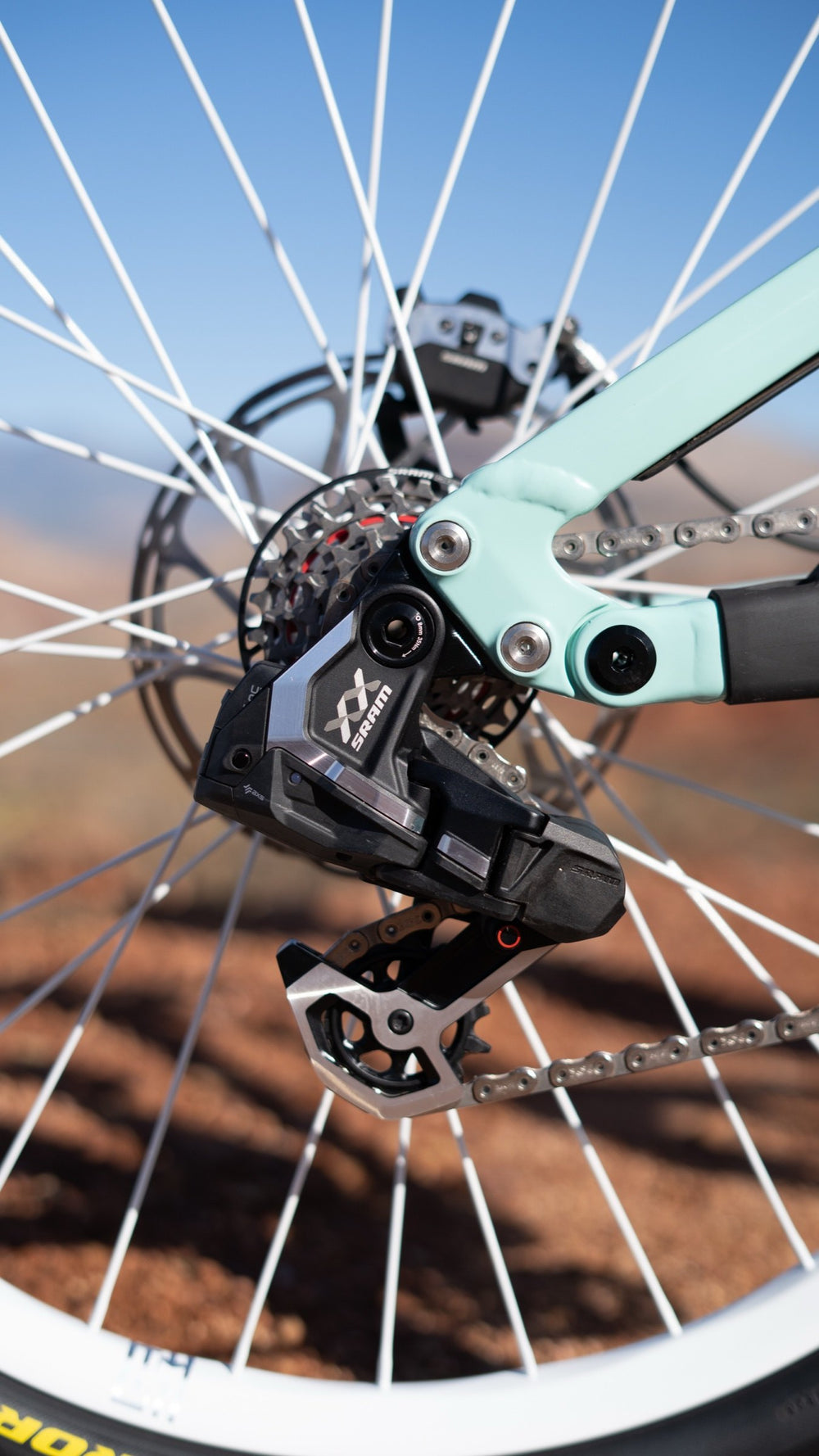 SRAM XX rear derailleur on Johny's bike.