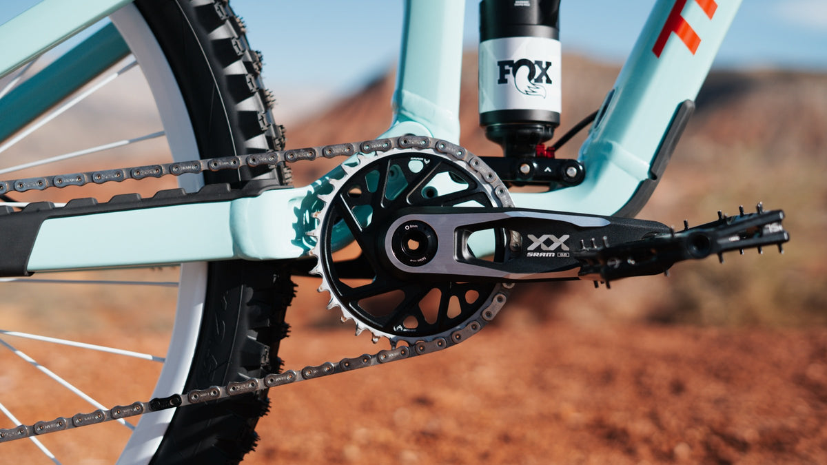 SRAM XX crank and Fox shock.